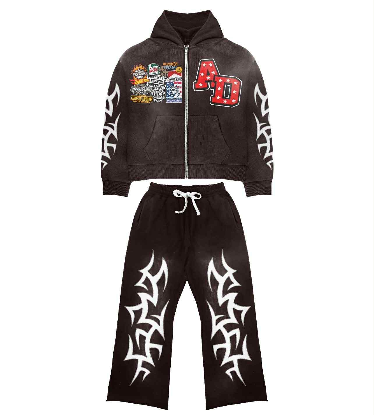 Awoken Dreams Sweatsuit Patchwork Black
