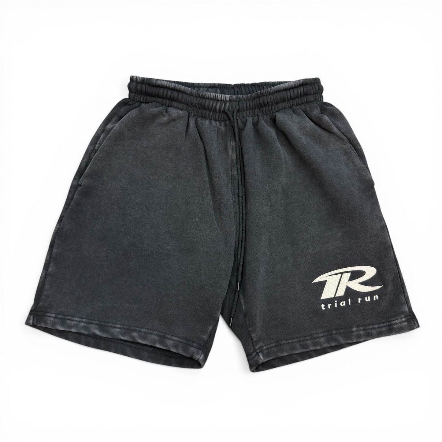 TR Embroidered Volley Shorts - Washed Black