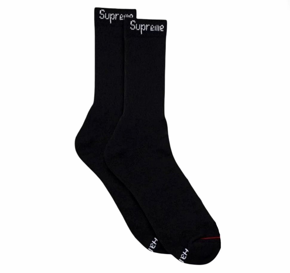Supreme Hanes Socks (1 Pair) Black