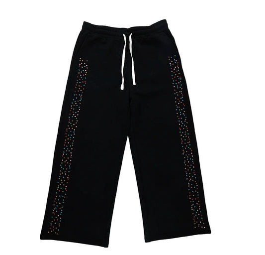 AZVA Crystal Cactus Sweats - Black