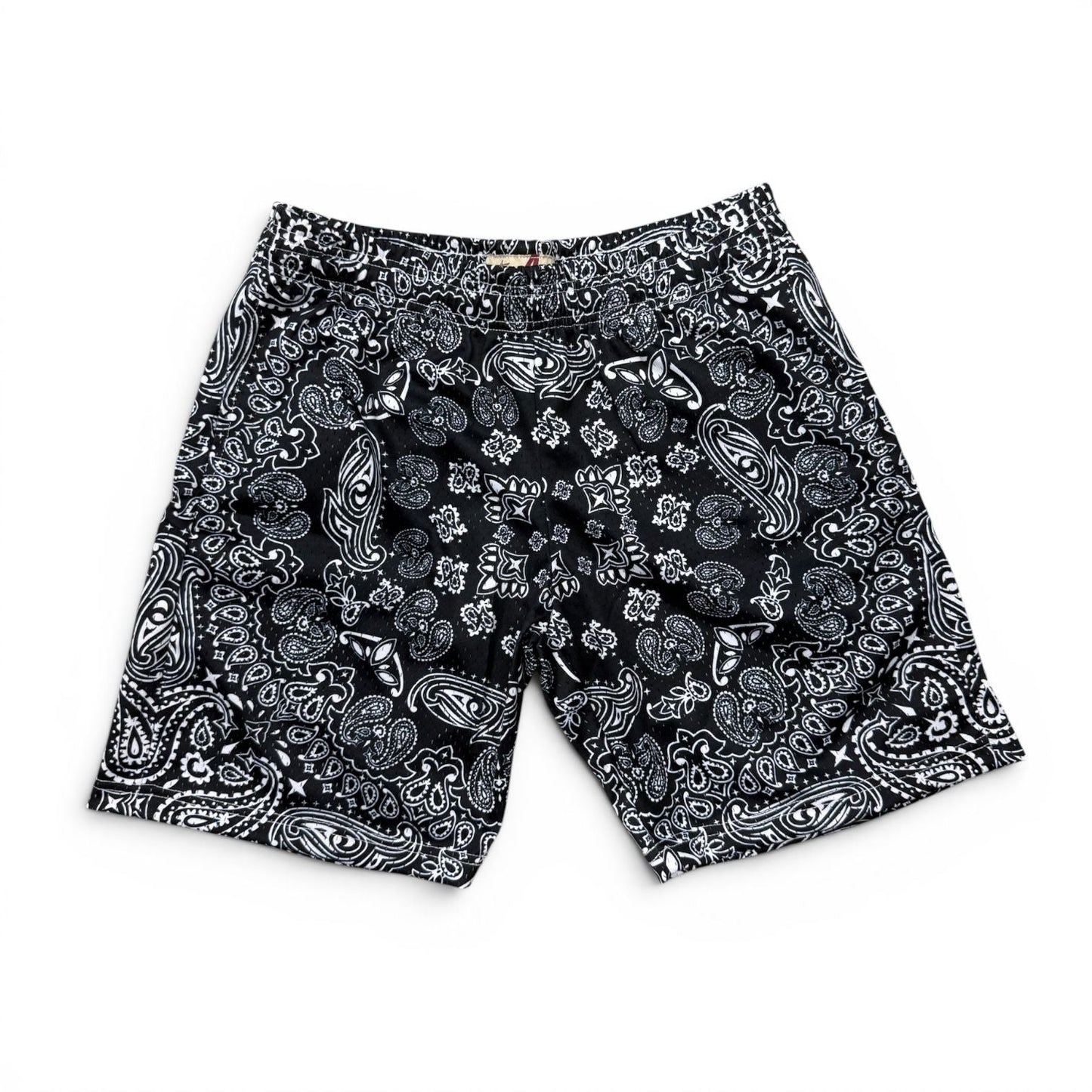 AZVA Mesh Shorts - Black Paisley