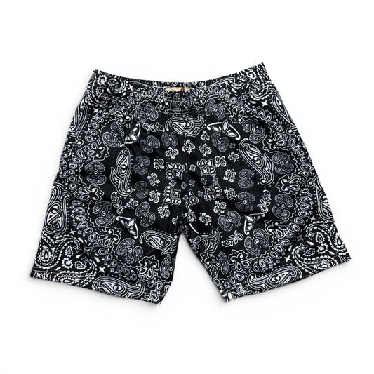 AZVA Mesh Shorts - Black Paisley