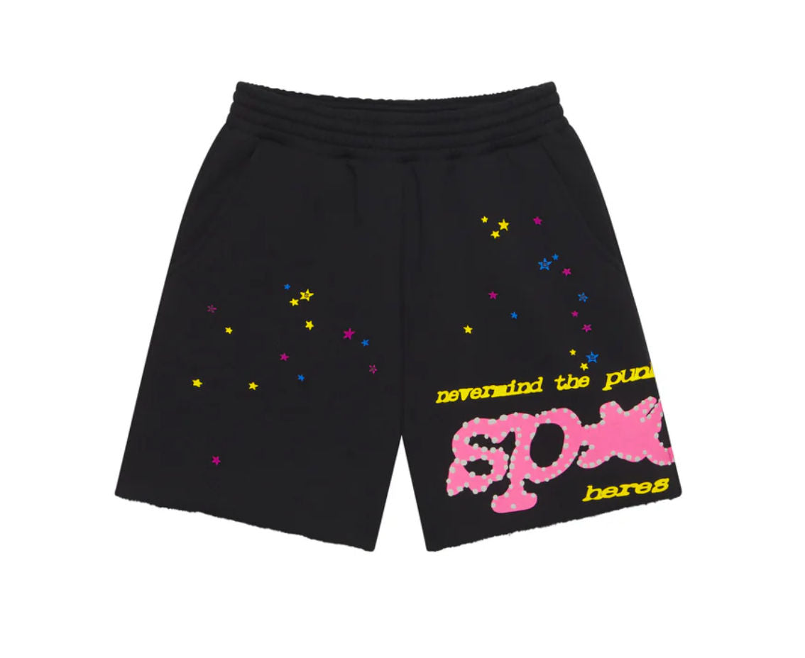 Sp5der Punk V2 Sweatshort Black