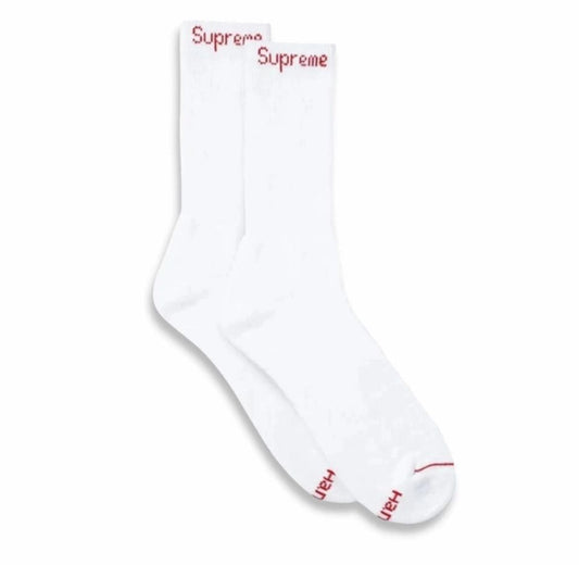 Supreme Hanes Crew Socks (1 Pair) White