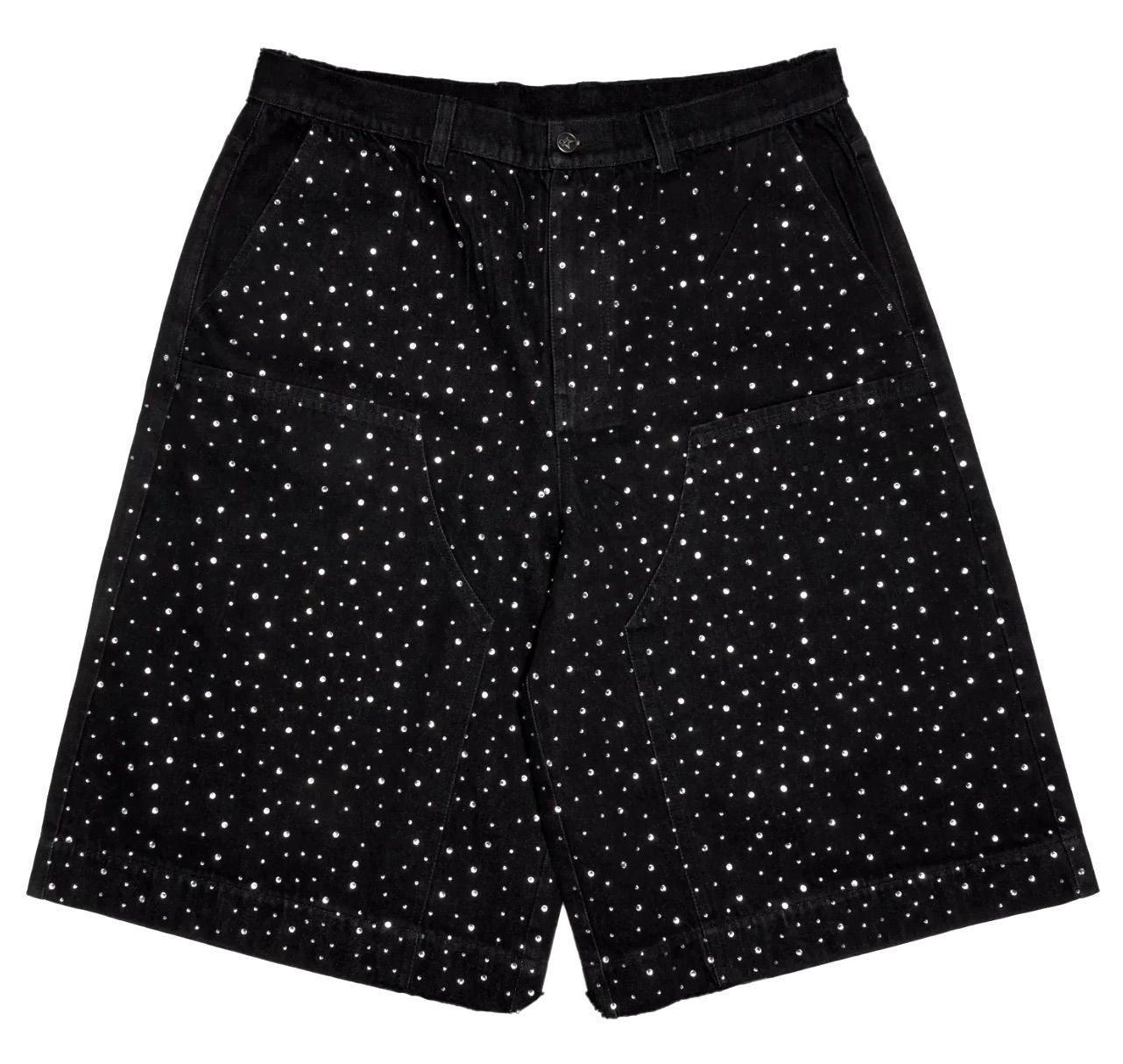 AZVA Black Rhinestone Jorts