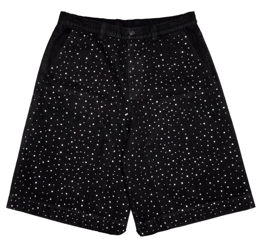 AZVA Black Rhinestone Jorts