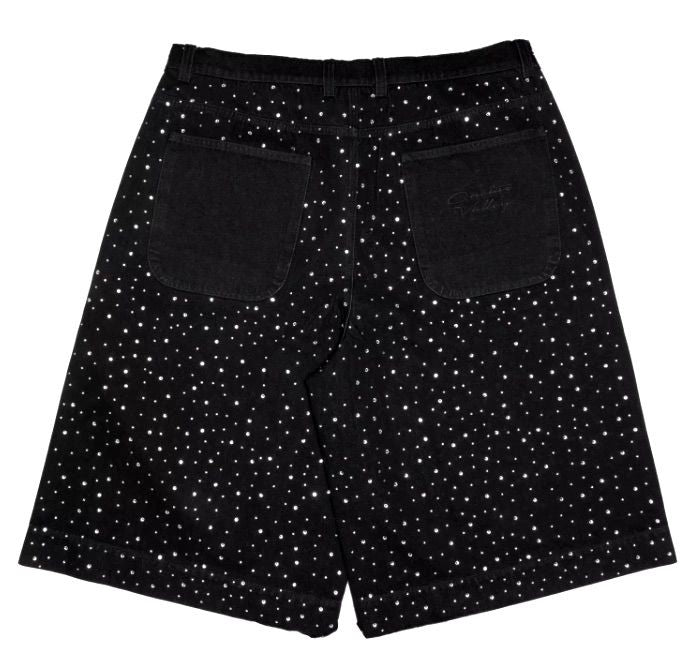 AZVA Black Rhinestone Jorts