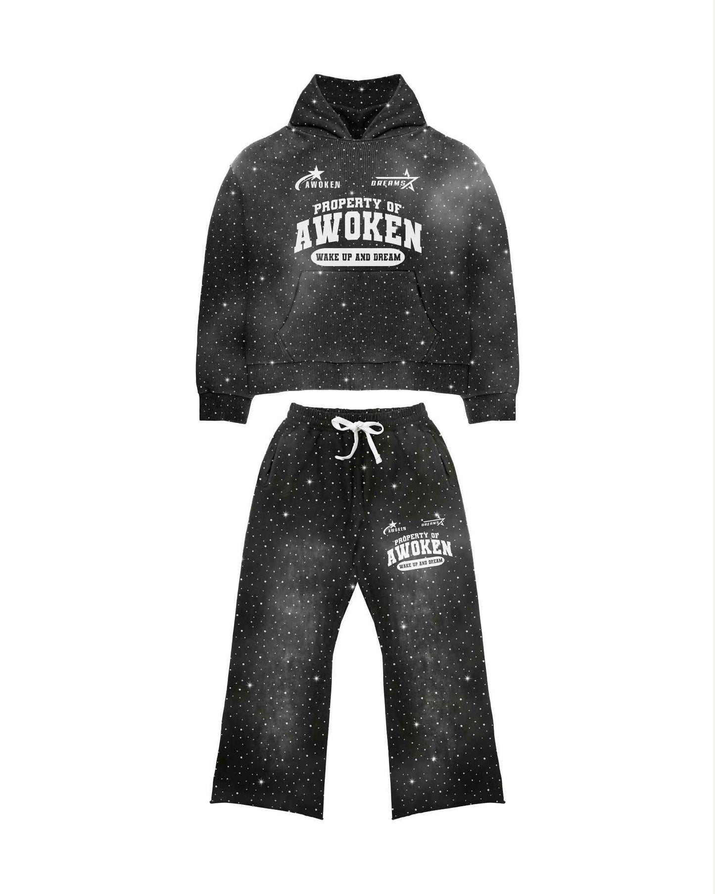 Awoken Dreams Sweatsuit Rhinestone Black