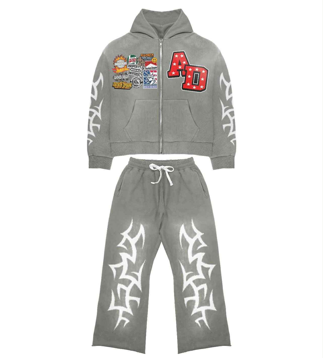 Awoken Dreams Sweatsuit Patchwork Grey