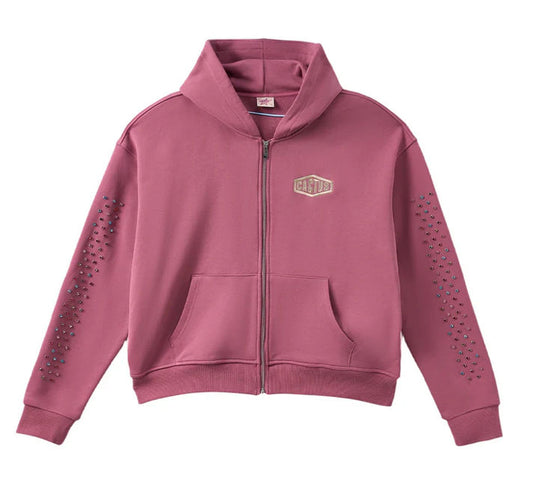 AZVA Crystal Cactus Zip-Up - Raspberry